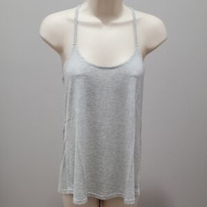 Venus Strappy Back Slim-Strap Tank Top - Heather Grey Sz XS